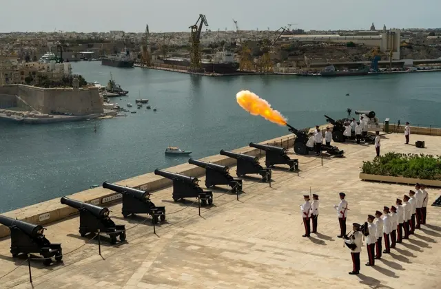 Grand Harbour saluting battery overlooking the Three Cities